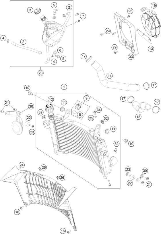 SYSTEME DE REFROIDISSEMENT POUR 690 ENDURO R 2019 (EU)