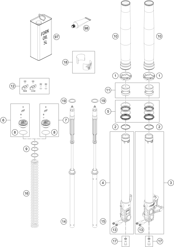 FOURCHE TELESCOPIQUE POUR 690 SMC R 2019 EU
