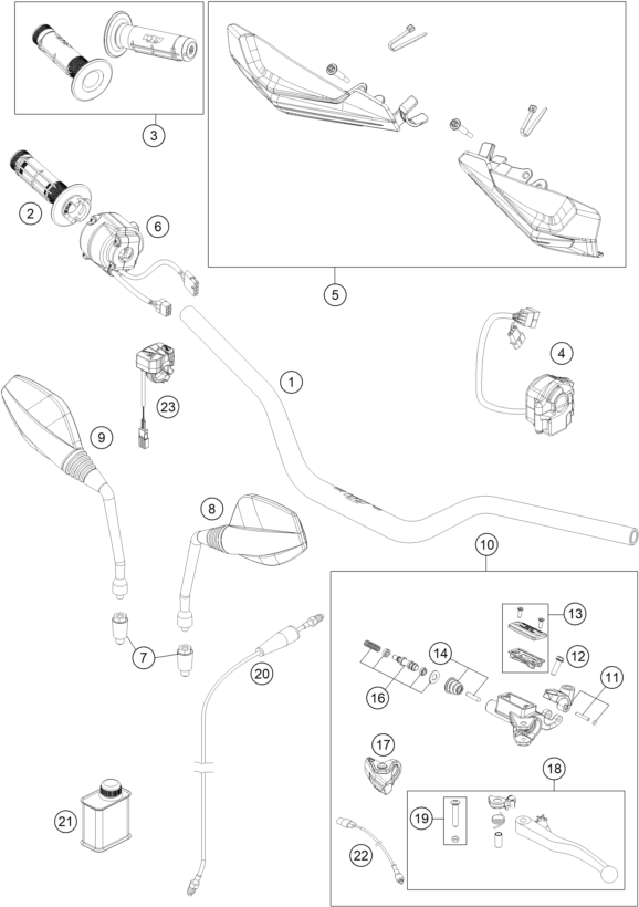 GUIDON ARMATURES POUR 690 ENDURO R 2019 EU