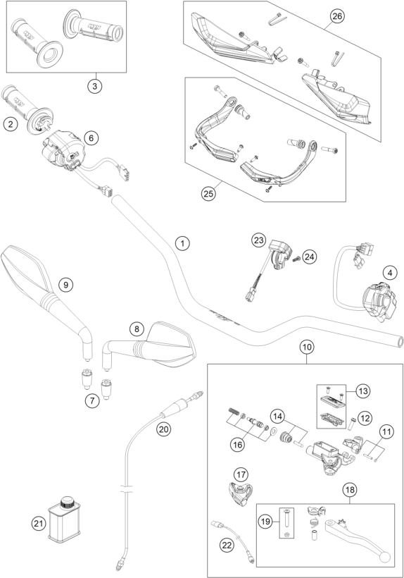 GUIDON ARMATURES POUR 690 SMC R 2019 EU