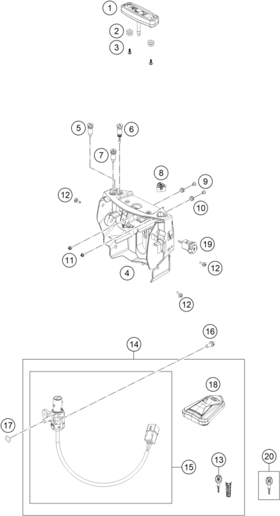 INSTRUMENTS SYSTEME DE VERROUILLAGE POUR 690 SMC R 2019 (EU)