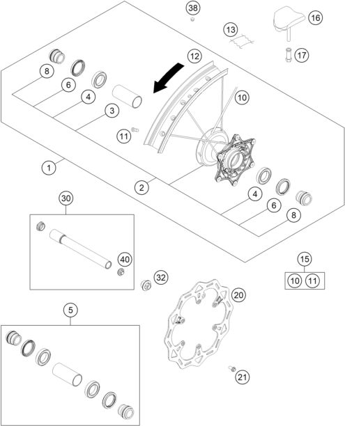 ROUE AVANT POUR 250 SX F 2021 EU
