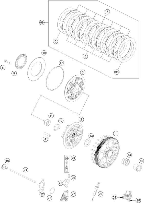 EMBRAYAGE POUR 250 SX-F 2022