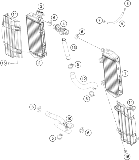 SYSTEME DE REFROIDISSEMENT POUR 250 SX F 2019 EU