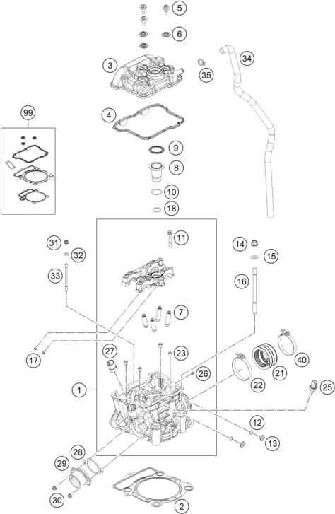 CULASSE POUR 350 SX F 2021 EU