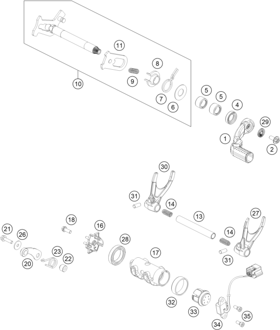 MECANISME DE SELECTION POUR 450 SX-F 2020 (EU)