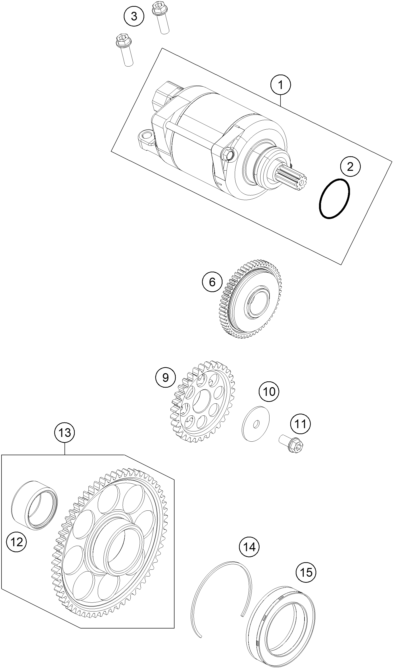 DEMARREUR ELECTRIQUE POUR 250 EXC F 2019 EU