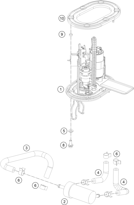 POMPE A ESSENCE POUR 200 DUKE BLACK W/O ABS - B.D. 2020 (EU)