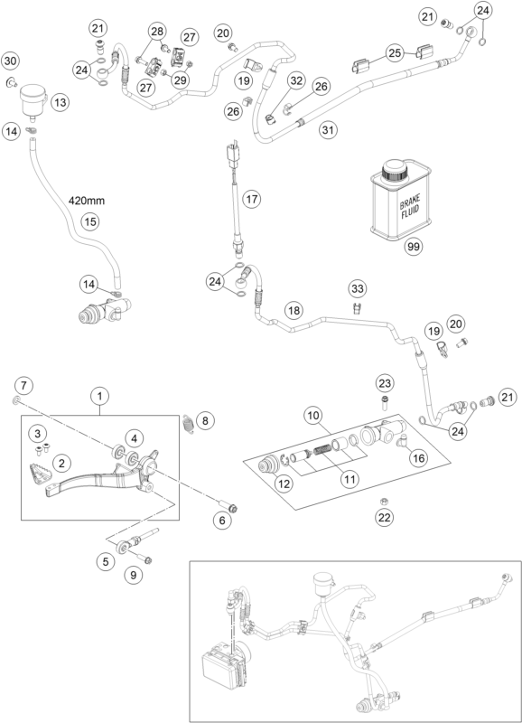 SYSTEME DE FREIN ARRIERE POUR 690 ENDURO R 2020 (EU)