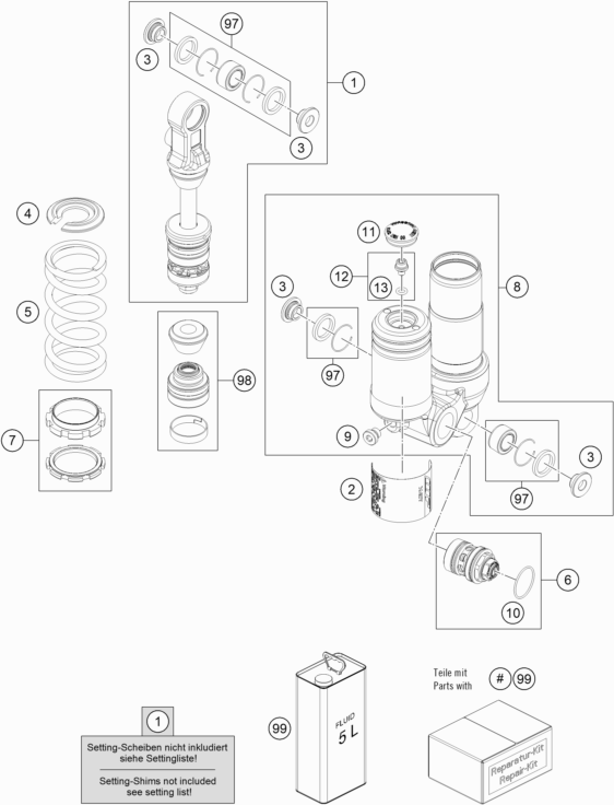 ARMORTISSEUR POUR 50 SX 2021 (EU)