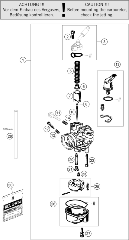 CARBURATEUR POUR 50 SX JUNIOR 2009 AUUS