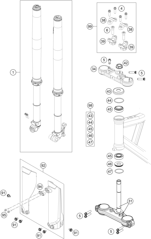 FOURCHE TELESCOPIQUE TE DE FOURCHE POUR SX-E 5 2020 (EU)