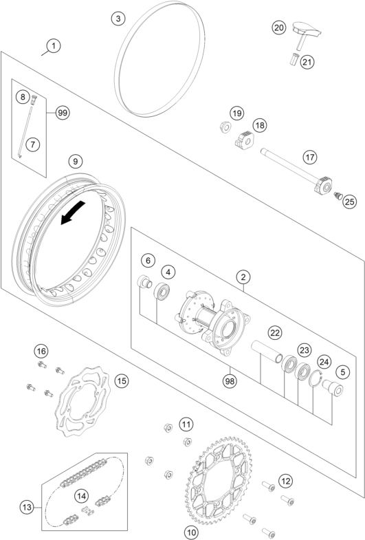 ROUE ARRIERE POUR SX E 5 2020 EU