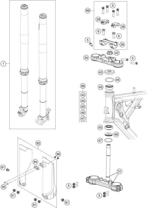 FOURCHE TELESCOPIQUE TE DE FOURCHE POUR 65 SX 2020 (EU)