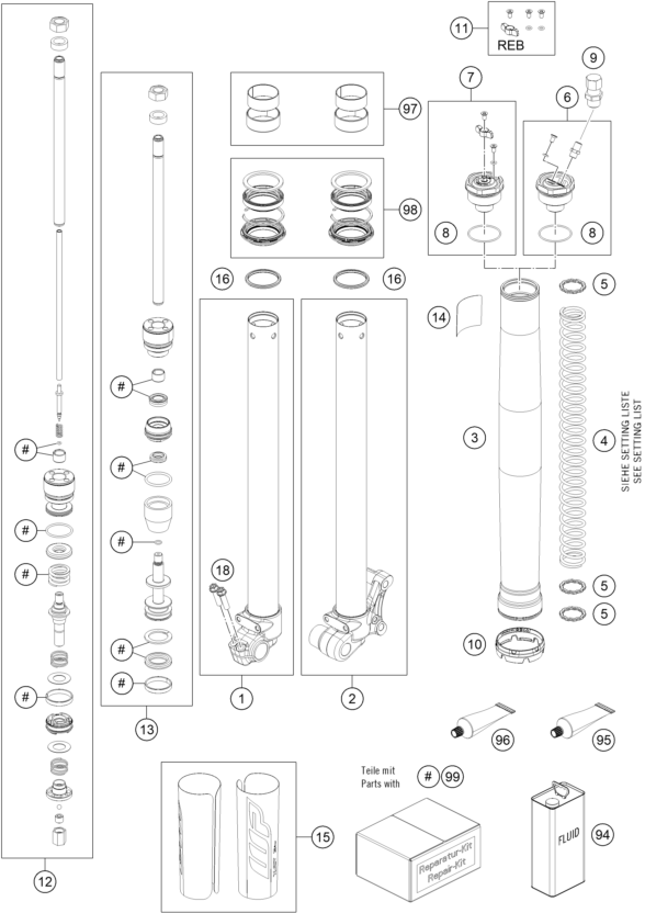 FOURCHE TELESCOPIQUE POUR 65 SX 2020 EU