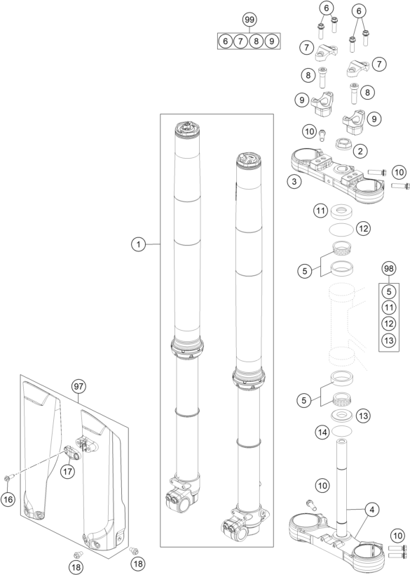 FOURCHE TELESCOPIQUE TE DE FOURCHE POUR 85 SX 1714 2023 EU