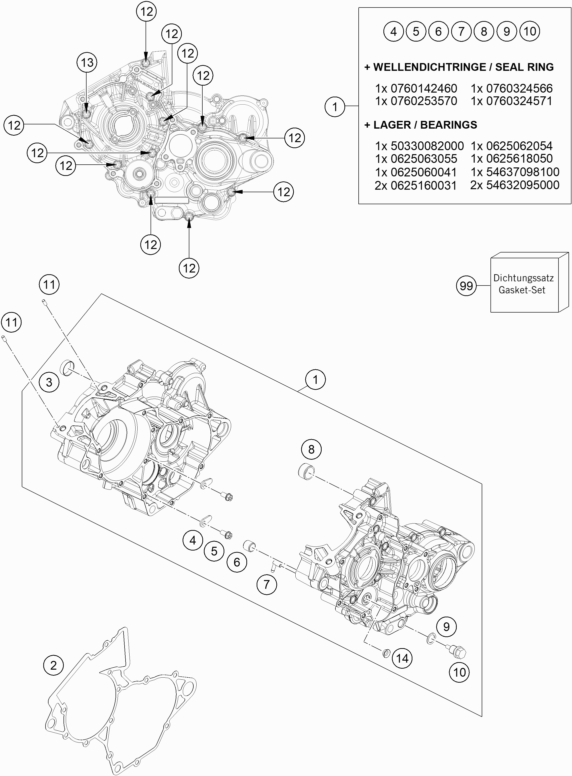 CARTER MOTEUR POUR 150 EXC 2023 EU