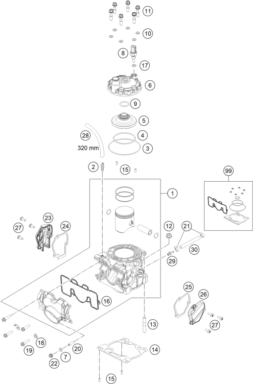 CYLINDRE CULASSE POUR 150 EXC TPI 2021 (EU)