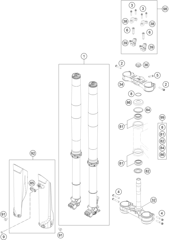 FOURCHE TELESCOPIQUE TE DE FOURCHE POUR 300 EXC TPI ERZBERGRODEO 2020 (EU)