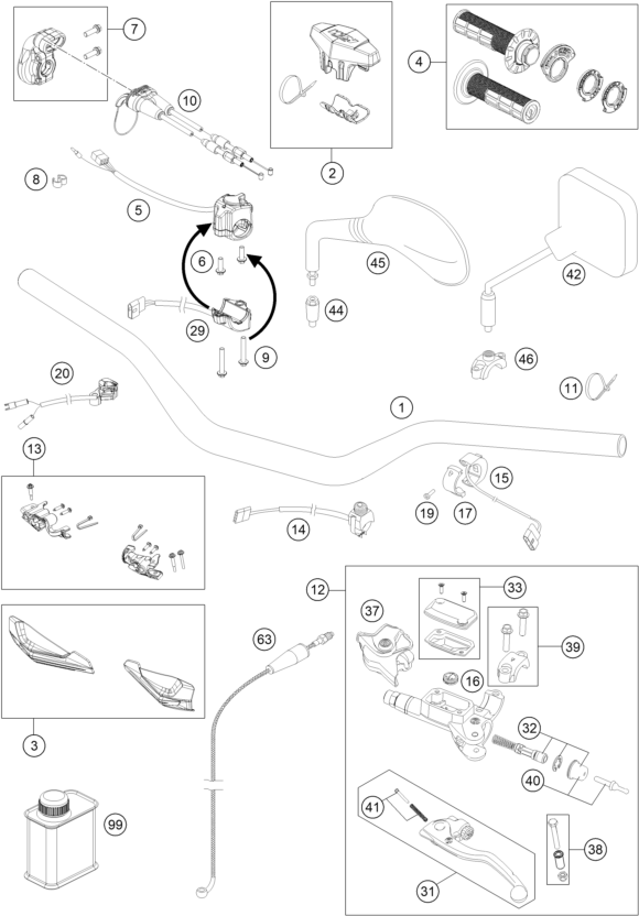 GUIDON ARMATURES POUR 250 EXC SIX DAYS 2023 (EU)