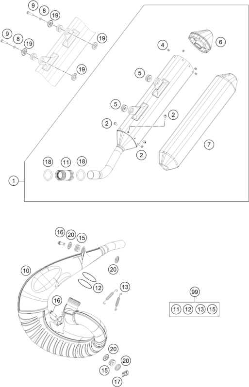 SYSTEME DECHAPPEMENT POUR 300 EXC CKD 2021 EU