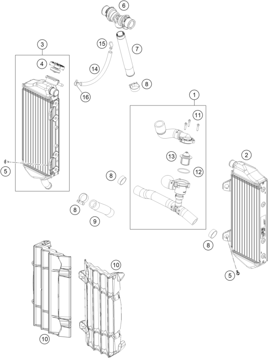 SYSTEME DE REFROIDISSEMENT POUR 250 EXC 2023 EU