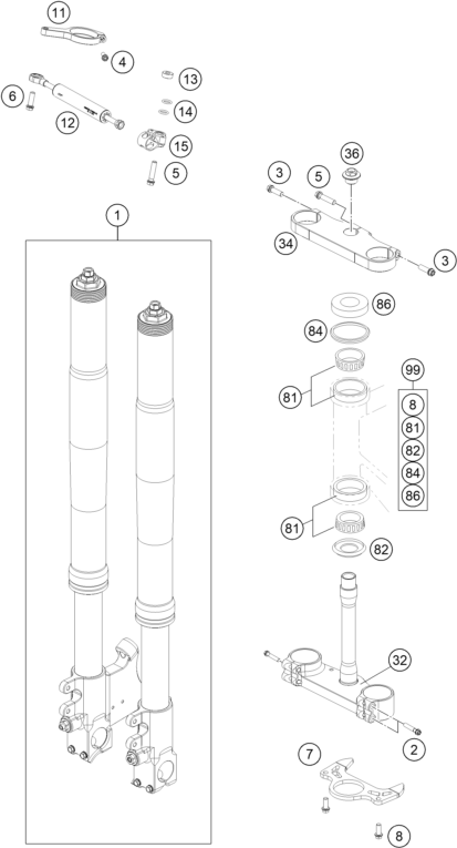FOURCHE TELESCOPIQUE TE DE FOURCHE POUR RC4 R 2020