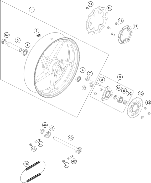 ROUE ARRIERE POUR RC4 R 2020