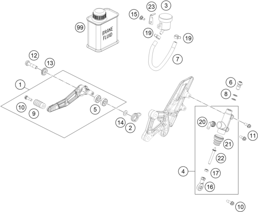 SYSTEME DE FREIN ARRIERE POUR 1290 SUPER DUKE GT BLACK 2020 EU