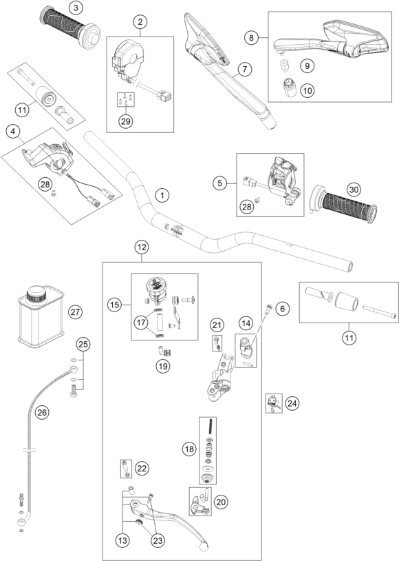 GUIDON ARMATURES POUR 1290 SUPER DUKE R BLACK 2022 (EU)