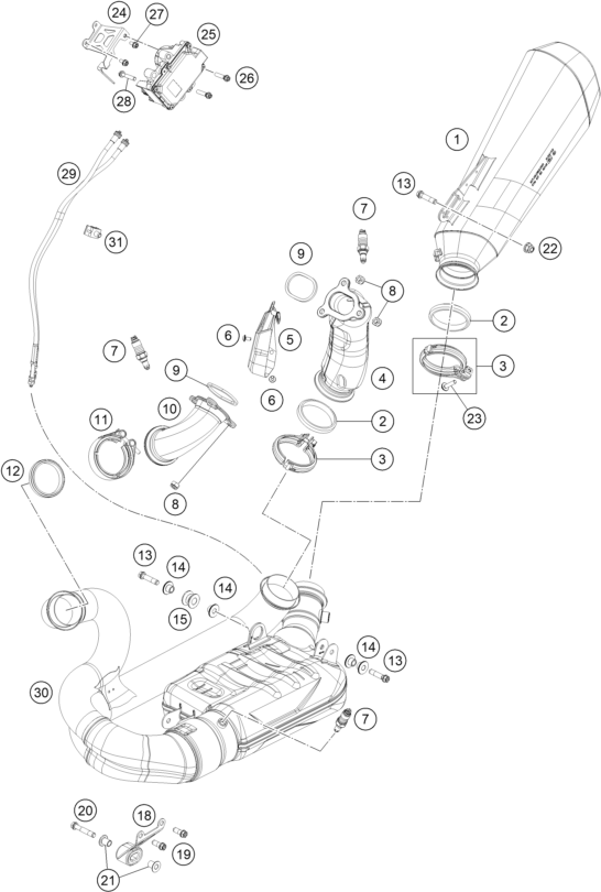 SYSTEME DECHAPPEMENT POUR 1290 SUPER DUKE R BLACK 2020 EU