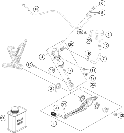 SYSTEME DE FREIN ARRIERE POUR 1290 SUPER DUKE R BLACK 2020 EU