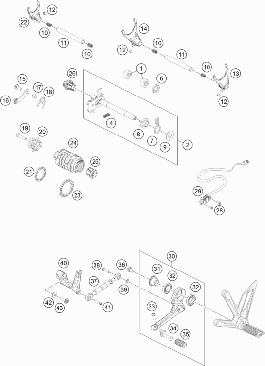 MECANISME DE SELECTION POUR 1290 SUPER DUKE R BLACK 2020 EU