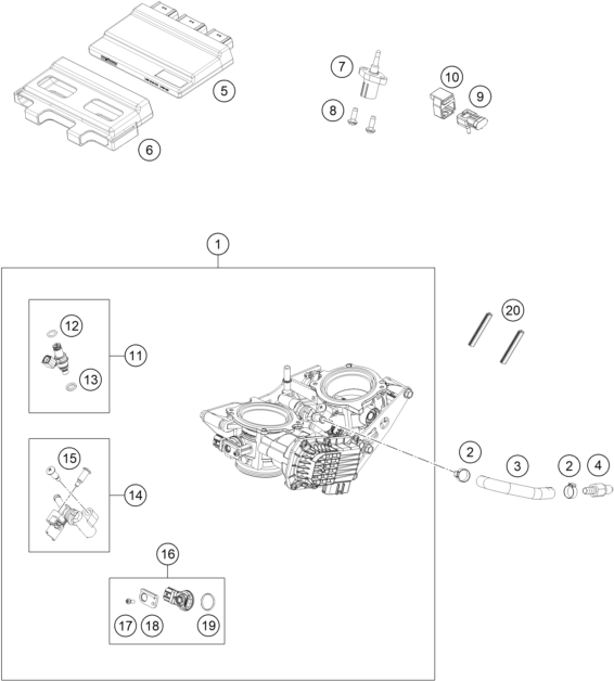 CORPS DU CLAPET DETRANGLEMENT POUR 1290 SUPER DUKE R BLACK 2020 EU