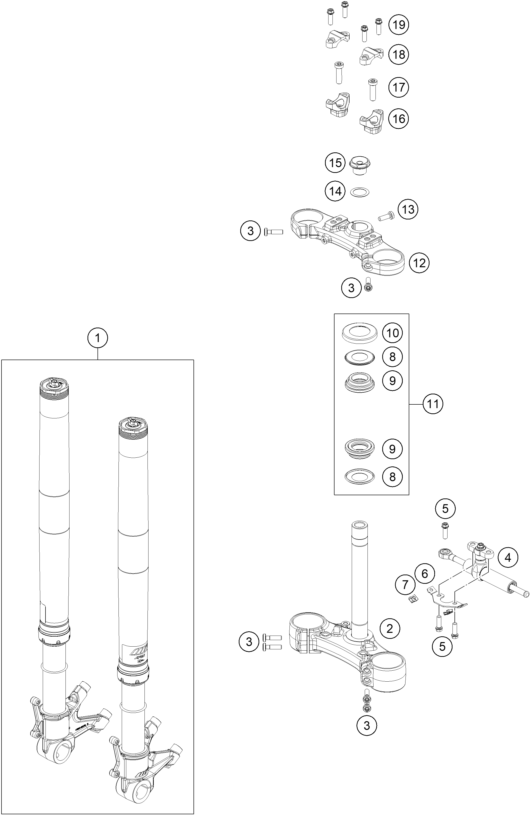 FOURCHE TELESCOPIQUE TE DE FOURCHE POUR 890 DUKE R 2020 EU