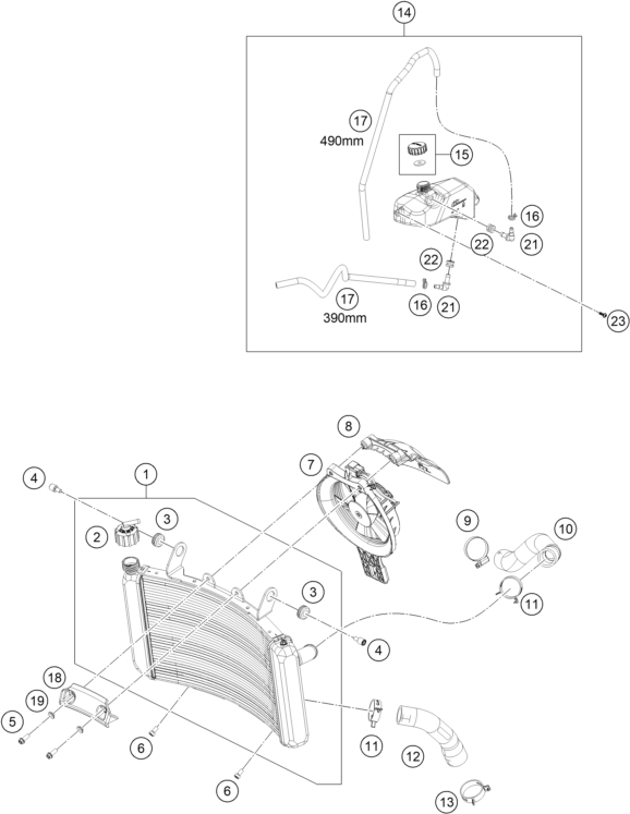 SYSTEME DE REFROIDISSEMENT POUR 890 DUKE R 2020 (EU)