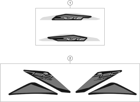 KIT DECO POUR 790 DUKE BLACK 2020 EU