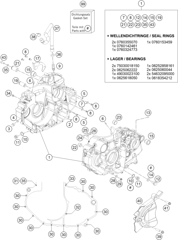 CARTER MOTEUR POUR 690 ENDURO R 2021 EU