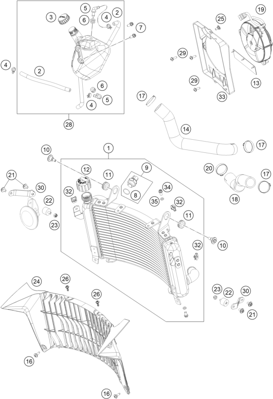 SYSTEME DE REFROIDISSEMENT POUR 690 ENDURO R 2020 (EU)