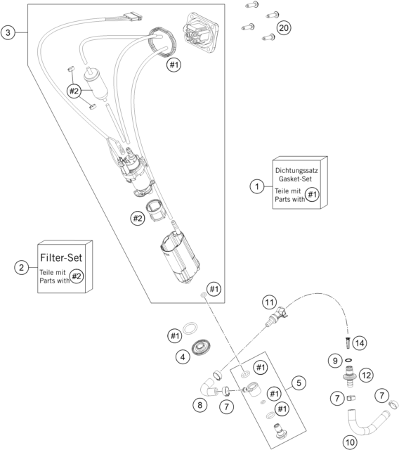 POMPE A ESSENCE POUR 250 EXC-F 2020 (EU)