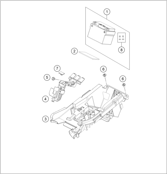 BATTERIE POUR 250 EXC-F 2020 (EU)