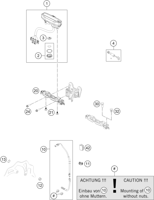 INSTRUMENTS SYSTEME DE VERROUILLAGE POUR 250 EXC-F 2020 (EU)