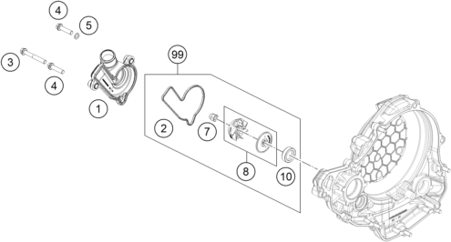 POMPE A EAU POUR 250 EXC-F 2020 (EU)