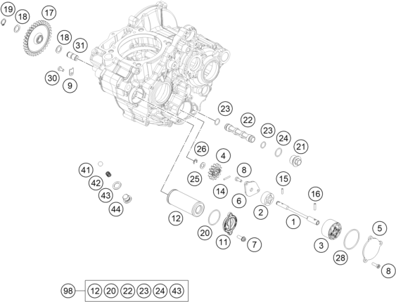 SYSTEME DE LUBRIFICATION POUR 250 EXC-F 2020 (EU)