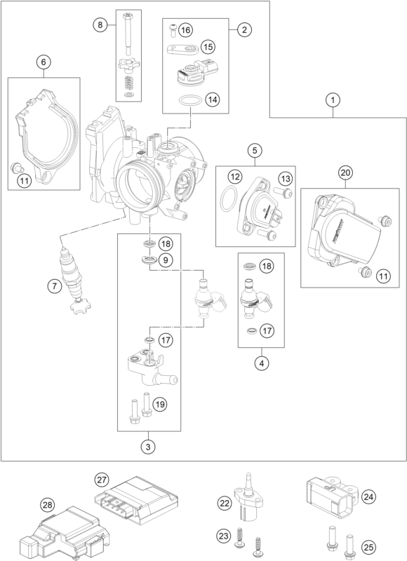 CORPS DU CLAPET DETRANGLEMENT POUR 250 EXC-F 2020 (EU)