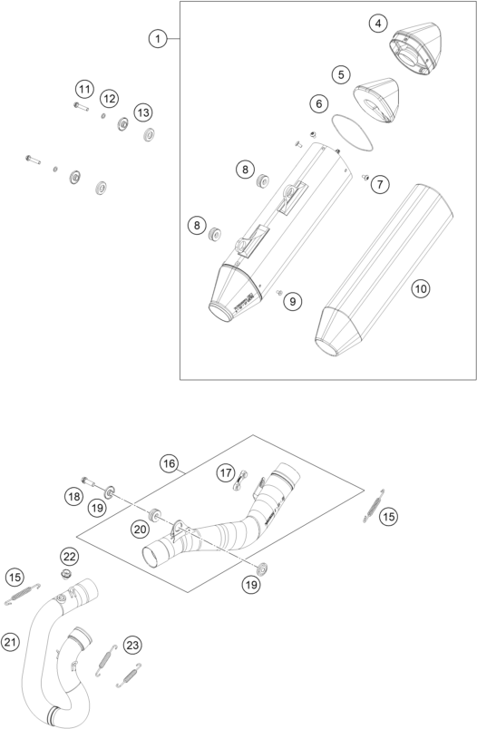 SYSTEME DECHAPPEMENT POUR 350 EXC F SIX DAYS CKD 2023