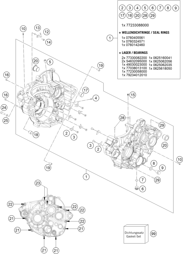 CARTER MOTEUR POUR 350 EXC F 2020 EU