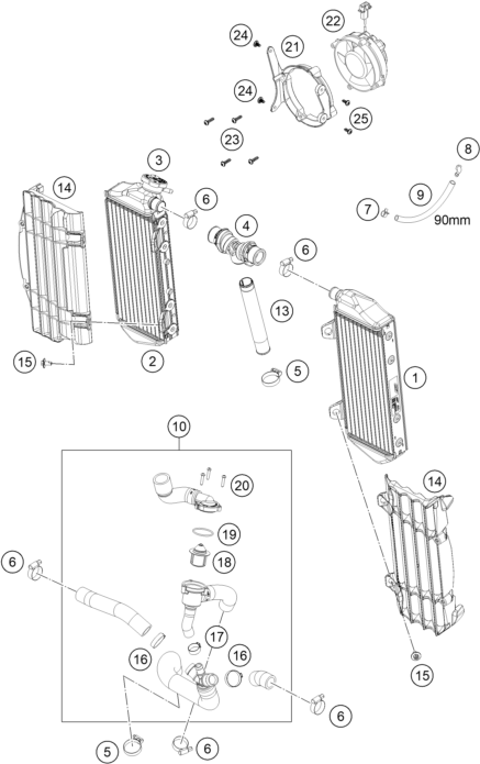 SYSTEME DE REFROIDISSEMENT POUR 350 EXC F 2022 EU