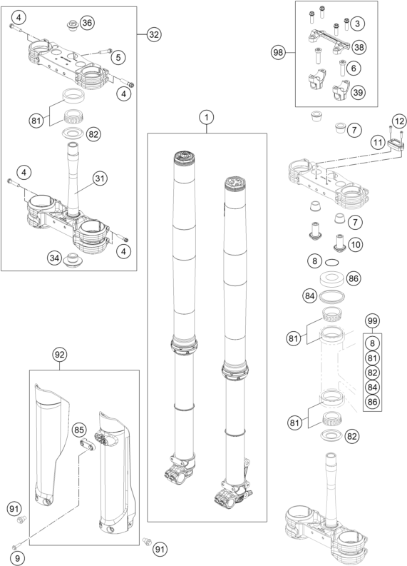 FOURCHE TELESCOPIQUE TE DE FOURCHE POUR 250 SX-F TROY LEE DESIGNS 2021 (EU)