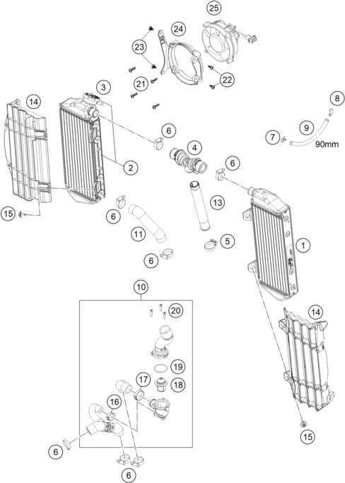 SYSTEME DE REFROIDISSEMENT POUR 450 EXC-F 2020 (EU)